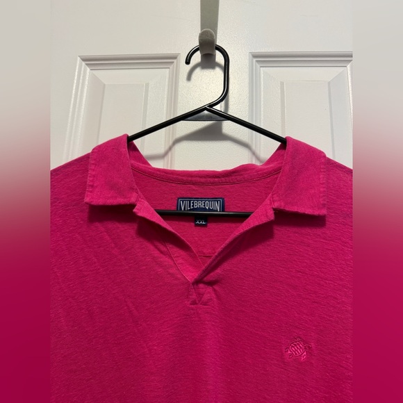 Vilebrequin Men's Hot Pink 100% Linen Polo‎ Lightweight Size XXL - Picture 3 of 11